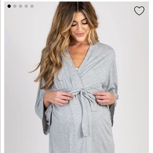 PINKBLUSH maternity robe grey size small.Stretchy